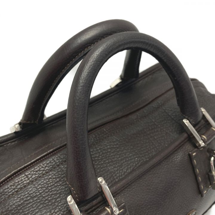 LOEWE ロエベ アマソナ28 ハンドバッグ ダークブラウン シルバー金具 ステッチ レザー 布袋有｜中古｜なんでもリサイクルビッグバン