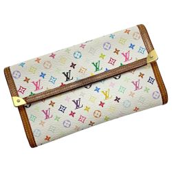 ☆☆ LOUIS VUITTON ルイヴィトン ポルトトレゾール インターナショナル M92659 ブロン(ホワイト) 長財布 モノグラム・マルチカラー Cランク