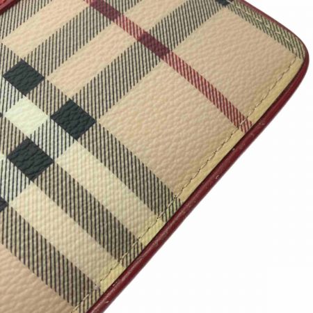  BURBERRY バーバリー ノバチェック ポーチ ベージュ×ブラック シャドーホース 布袋有