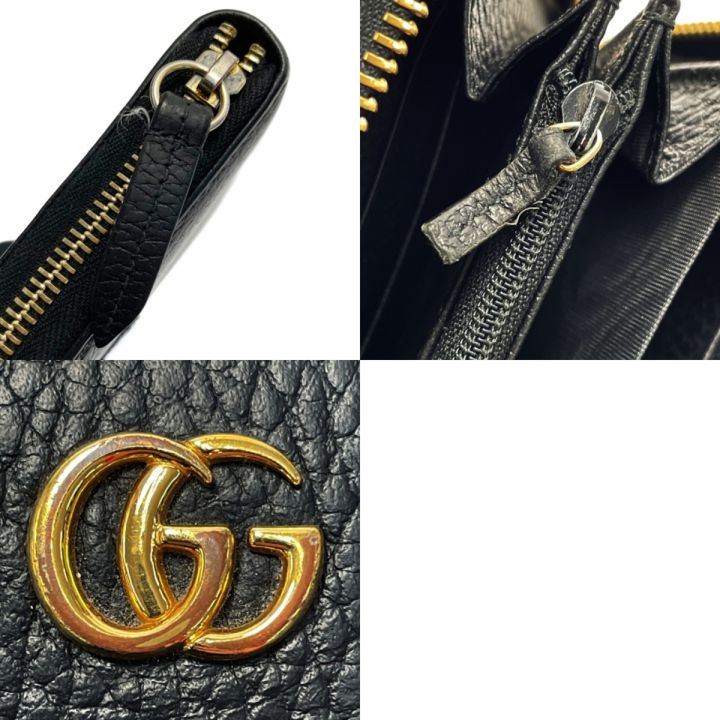 GUCCI グッチ GGモーメント ラウンドファスナー 長財布 456117 ブラック レザー レディース｜中古｜なんでもリサイクルビッグバン