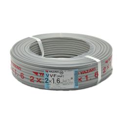 ☆☆  YAZAKI 矢崎《 VVFケーブル 平形 》100m巻 / 灰色 / VVF2×1.6 / 1697 2x1.6 Nランク