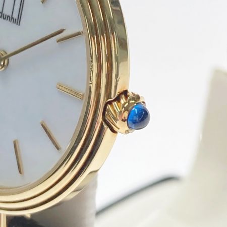  dunhill ダンヒル K18YG ラウンド 10620 ホワイト文字盤 クォーツ メンズ 腕時計