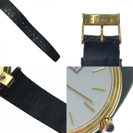  dunhill ダンヒル K18YG ラウンド 10620 ホワイト文字盤 クォーツ メンズ 腕時計