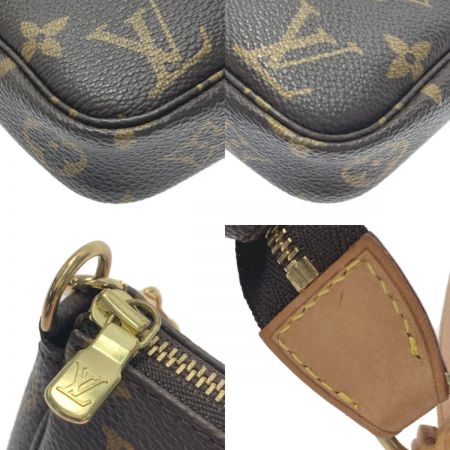  LOUIS VUITTON ルイヴィトン モノグラム ポシェット アクセソワール M51980 ブラウン アクセサリーポーチ 布袋有