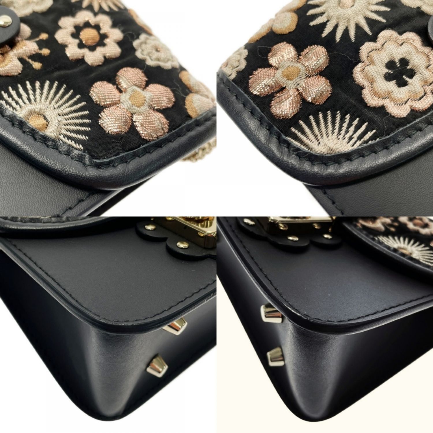 ☆☆FURLA フルラ メトロポリス ARABESQUE 258742 ブラック チェーンショルダーバッグ レザー