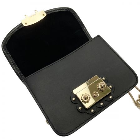 FURLA フルラ メトロポリス ARABESQUE 258742 ブラック チェーンショルダーバッグ レザー