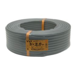 ☆☆ 富士電線工業(FUJI ELECTRIC WIRE) 《 VVFケーブル 平形 》100m巻 / 灰色 / VVF3×2.0  グレー Nランク