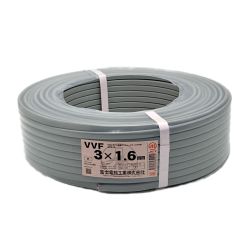 ☆☆ 富士電線工業(FUJI ELECTRIC WIRE) 《 VVFケーブル 平形 》100m巻 / 灰色 / VVF3×1.6 グレー Nランク
