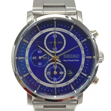 SEIKO セイコー Fate Grand Order セイバー/アルトリア・ペンドラゴンモデル SZER053 / 7T92-HBE0 クォーツ  腕時計 スタンド付き｜中古｜なんでもリサイクルビッグバン