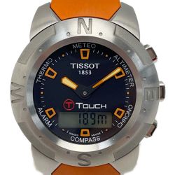 ☆☆ TISSOT ティソ Tタッチ デジアナウォッチ Z252/352 クォーツ ラバー メンズ 腕時計 Bランク