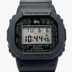 ☆☆ CASIO カシオ G-SHOCK×STUSSY コラボ 25周年記念 DW-5000ST-1JR クォーツ メンズ 腕時計 箱有 Bランク