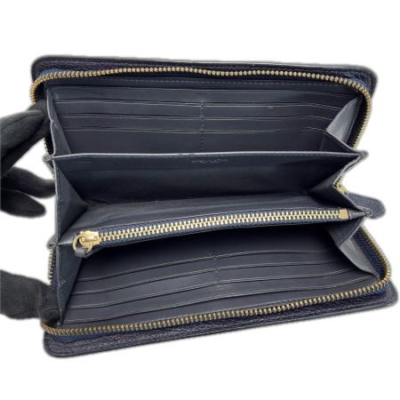  COACH コーチ ラウンドファスナー財布 F53882 ネイビー レディース