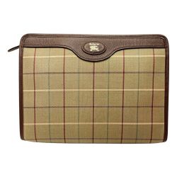 ☆☆ BURBERRY バーバリー セカンドバッグ FK011-712 メガチェック ヴィンテージ キャンバス×レザー メンズ Aランク