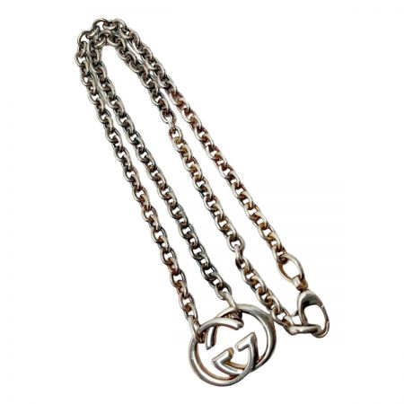  GUCCI グッチ ダブルG 925 ペンダント ロングネックレス シルバー