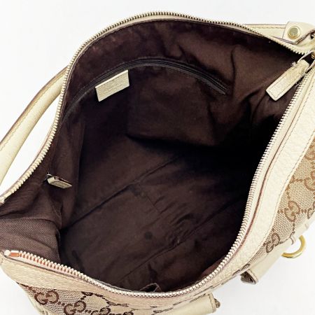  GUCCI グッチ ワンショルダーバッグ 153025 ブラウン キャンバス×レザー レディース ゴールド金具