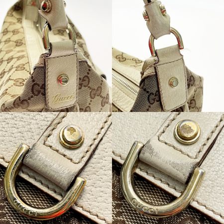  GUCCI グッチ ワンショルダーバッグ 153025 ブラウン キャンバス×レザー レディース ゴールド金具