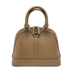 ☆☆ BURBERRY バーバリー レザー ハンドバッグ オリーブ ノバチェック Aランク