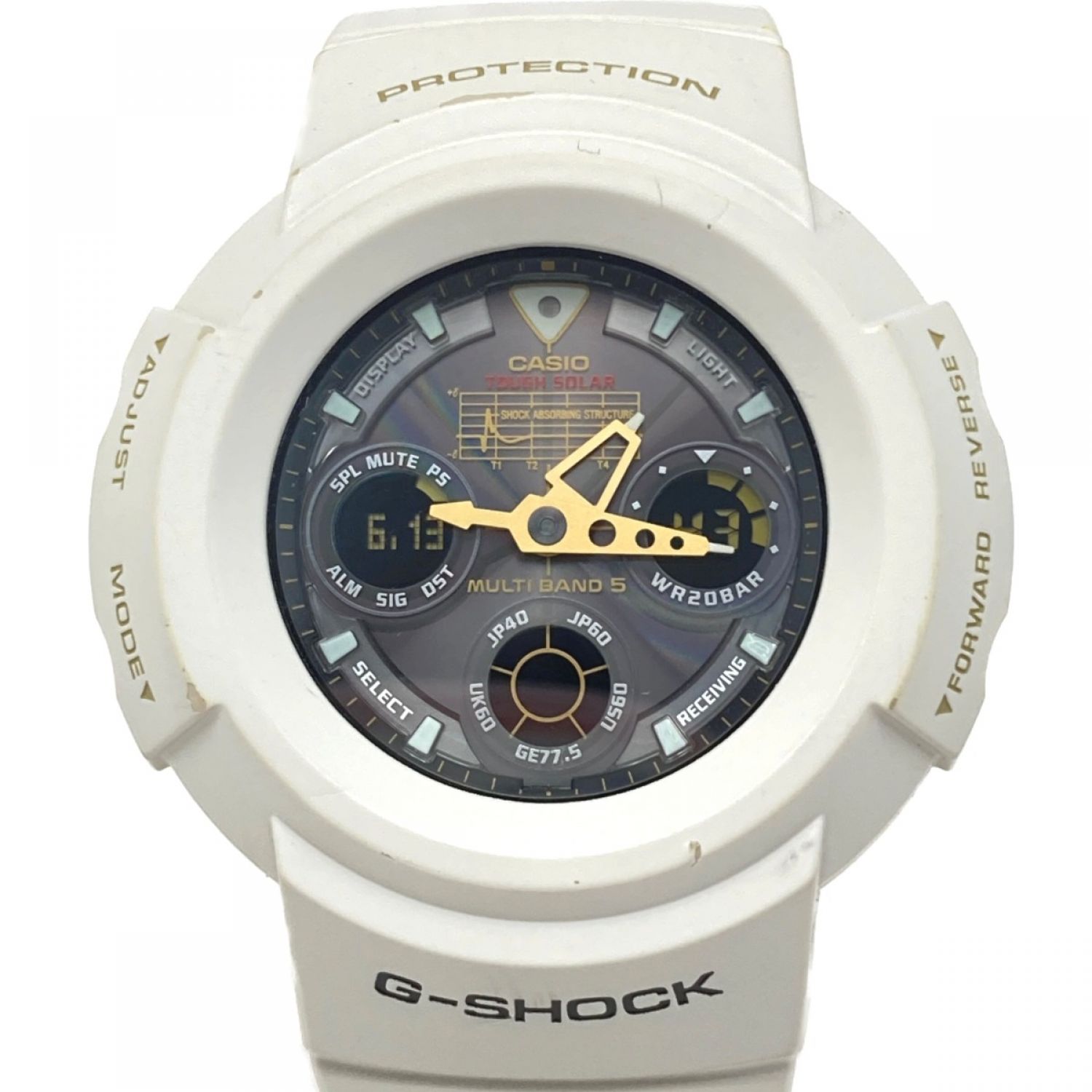 中古】 CASIO カシオ G-SHOCK ライジングホワイト 25周年記念 AWG-525B