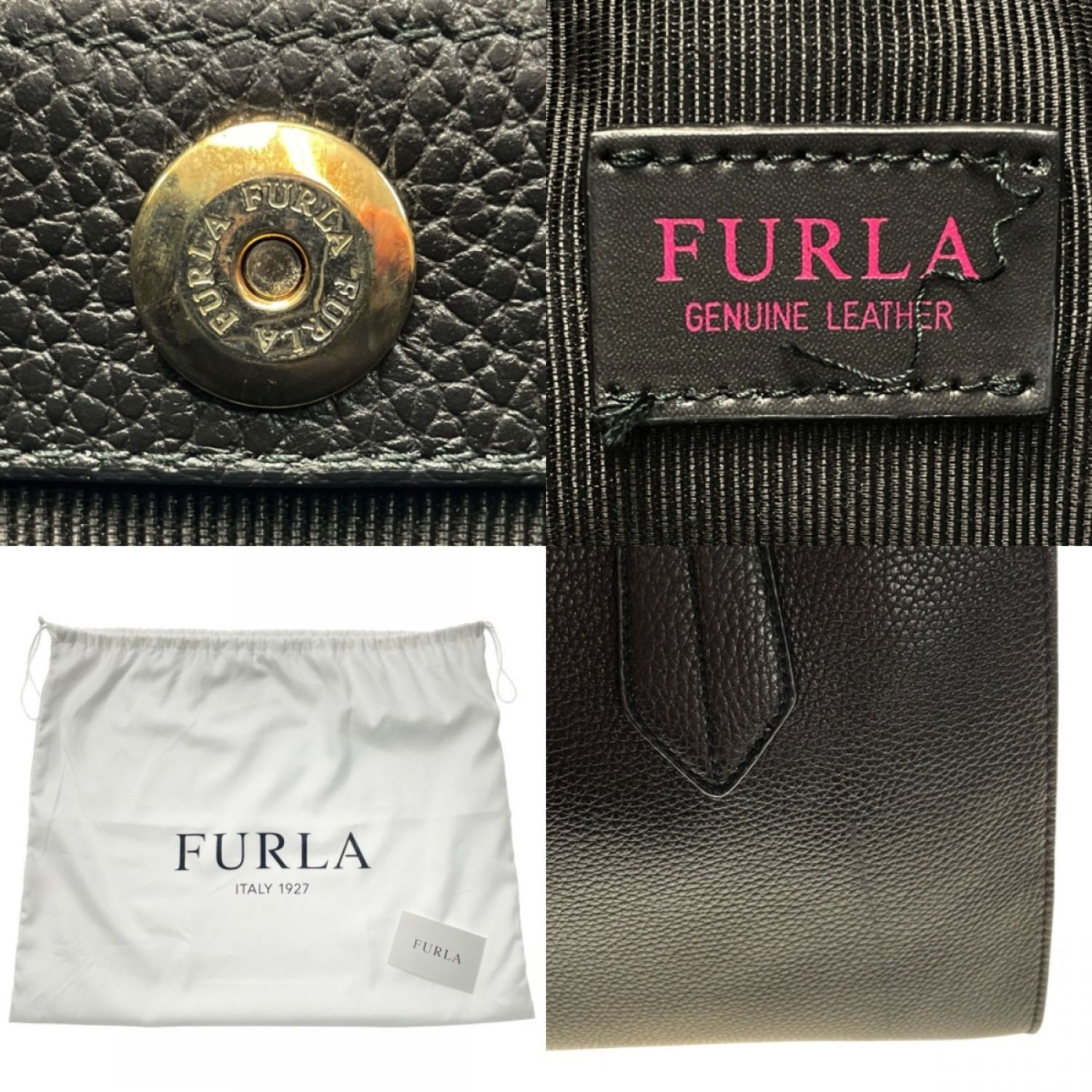 中古】 FURLA フルラ ディレッタ サッチェル 1032512 ブラック トート