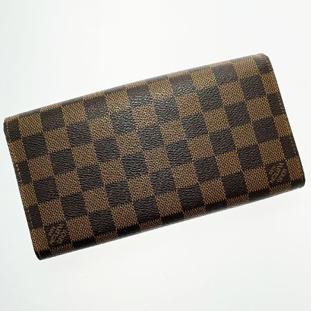  LOUIS VUITTON ルイヴィトン ダミエ ポルトフォイユ・ローズベリー N63017 エベヌ 長財布 レディース ゴールド金具