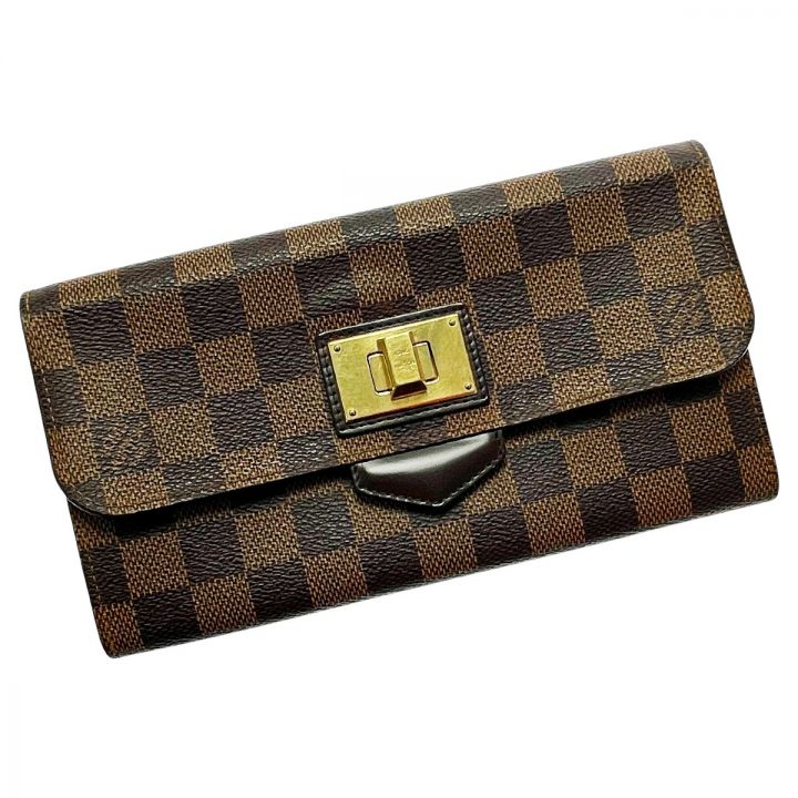 中古】 LOUIS VUITTON ルイヴィトン ダミエ ポルトフォイユ・ローズベリー N63017 エベヌ 長財布 レディース ゴールド金具｜総合リサイクルショップ  なんでもリサイクルビッグバン オンラインストア