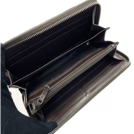  GUCCI グッチ グッチシマ ラウンドファスナー長財布 473923.525040 ダークブラウン レザー ダブルG