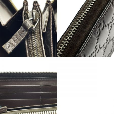  GUCCI グッチ グッチシマ ラウンドファスナー長財布 473923.525040 ダークブラウン レザー ダブルG