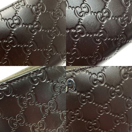  GUCCI グッチ グッチシマ ラウンドファスナー長財布 473923.525040 ダークブラウン レザー ダブルG