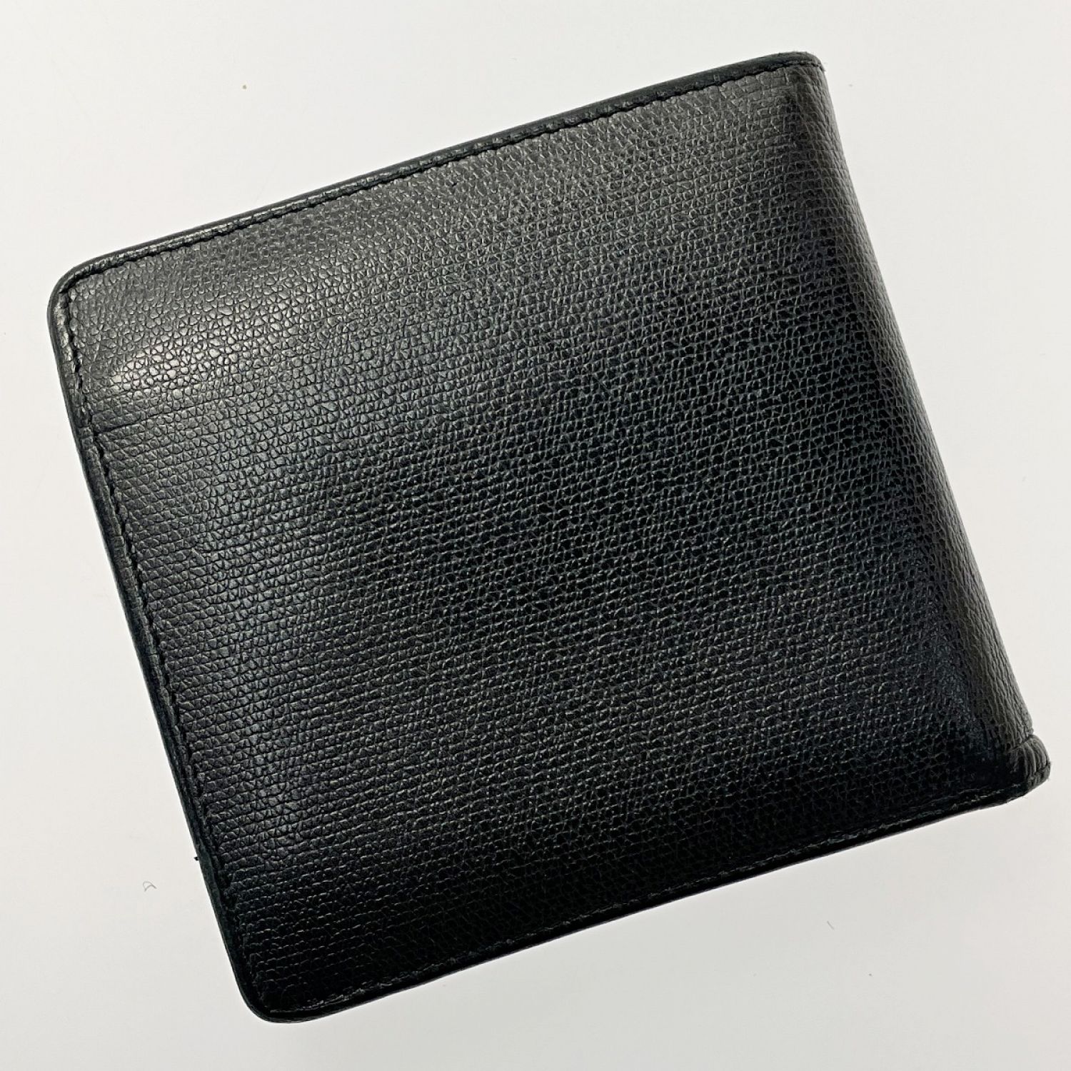 中古】 CHANEL シャネル ココボタン 二つ折り財布 ブラック キャビア