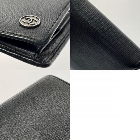  CHANEL シャネル ココボタン 二つ折り財布 ブラック キャビアスキン ヴィンテージ レディース ギャランティカード有