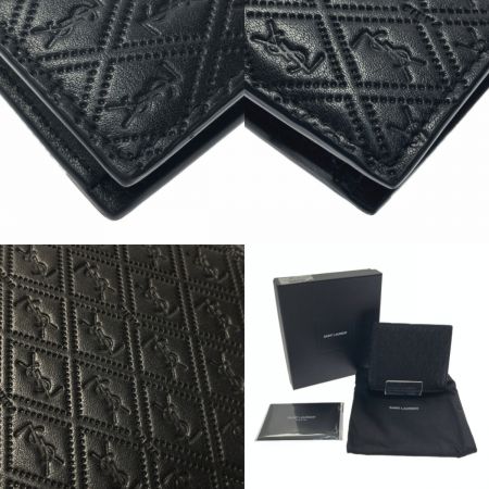 【中古】 SAINT LAURENT サンローラン 2つ折り財布 YSLロゴ 型