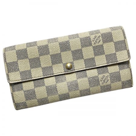  LOUIS VUITTON ルイヴィトン ダミエ・アズール ポルトフォイユ・サラ N61735/CA3121 ホワイト 長財布 レディース