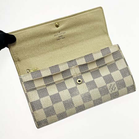  LOUIS VUITTON ルイヴィトン ダミエ・アズール ポルトフォイユ・サラ N61735/CA3121 ホワイト 長財布 レディース