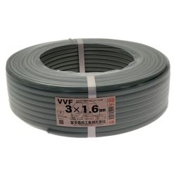 ☆☆ 富士電線工業(FUJI ELECTRIC WIRE) 《 VVFケーブル 平形 》100m巻 / 灰色 / VVF3×1.6 Nランク