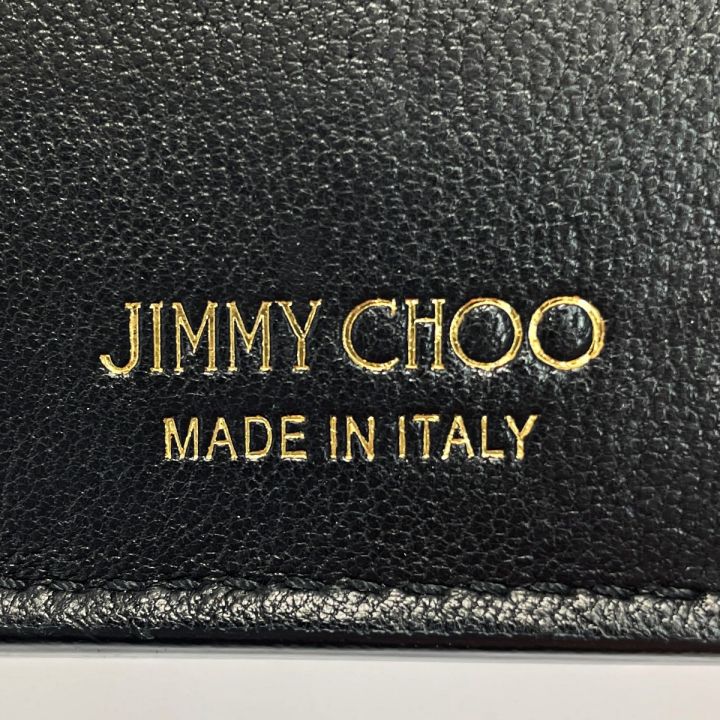 JIMMY CHOO ジミーチュウ スタースタッズ フリーダ 000715 ブラック メタリックmix 2つ折り財布  箱・布袋・ギャランティー有｜中古｜なんでもリサイクルビッグバン