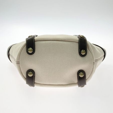  BURBERRY BLUE LABEL バーバリーブルーレーベル トートバッグ ベージュ キャンバス×レザー