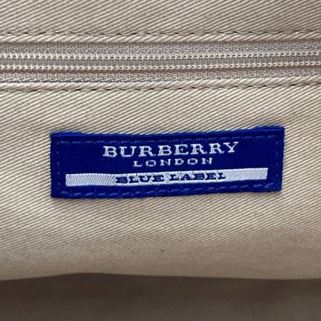  BURBERRY BLUE LABEL バーバリーブルーレーベル トートバッグ ベージュ キャンバス×レザー