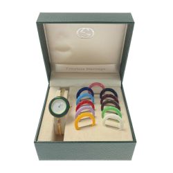 ☆☆ GUCCI グッチ チェンジベゼルウォッチ 12色 11/12.2 ホワイト文字盤 レディース クォーツ 腕時計 箱有 Bランク