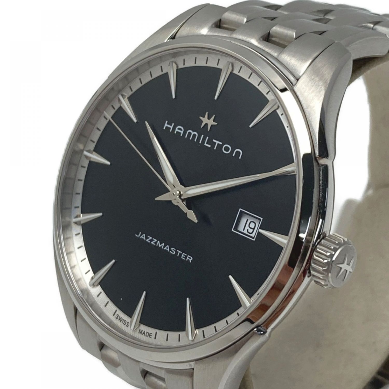 HAMILTON ハミルトン JAZZMASTER GENT QUARTZ ジャズマスター レザーベルト クォーツアナログウォッチ 腕時計 ブラック/ブラウン H324510