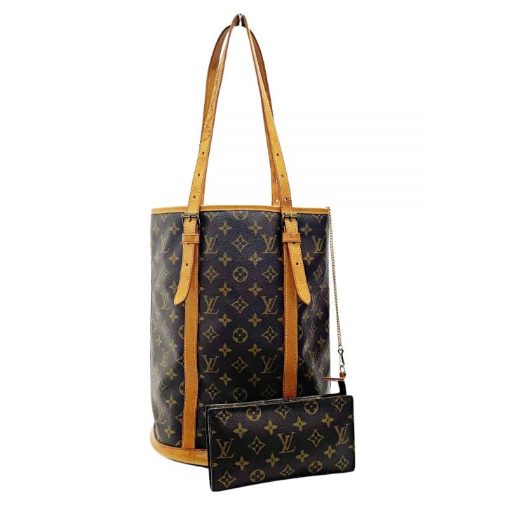 LOUIS VUITTON ルイヴィトン モノグラム バケット27 M42236 ブラウン トートバッグ レディース ゴールド金具  ポーチ有｜中古｜なんでもリサイクルビッグバン