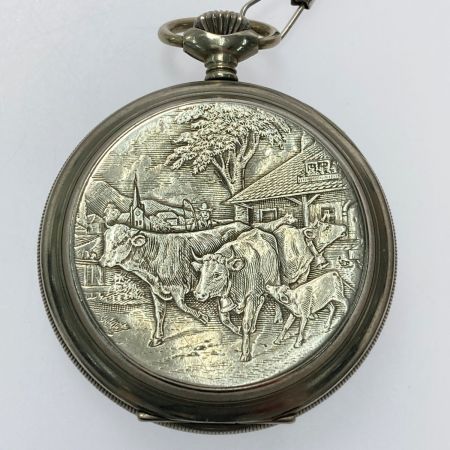  AERO ニューシャテル  YC-102 ホワイト文字盤 牛 手巻き 懐中時計