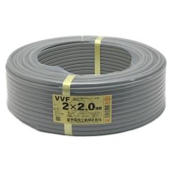 ☆☆  富士電線《 VVFケーブル 平形 》100m巻 / 灰色 / VVF2×2.0 2x2.0 Nランク