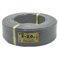 ☆☆  富士電線《 VVFケーブル 平形 》100m巻 / 灰色 / VVF2×2.0 2x2.0 Nランク