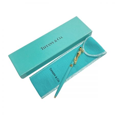  Tiffany & Co. ティファニー リボンモチーフボールペン ツイスト式 ティファニーブルー スリムボールペン 箱・布袋有