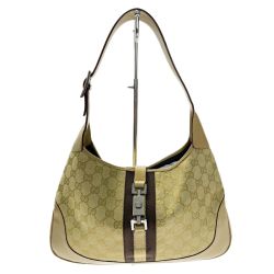 ☆☆ GUCCI グッチ GG ジャッキー ワンショルダーバッグ 00963 黄緑 キャンバス×レザー レディース Bランク