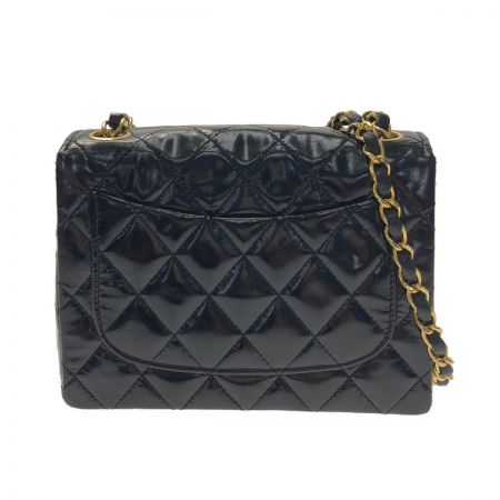  CHANEL シャネル ミニマトラッセ チェーンショルダーバッグ ブラックxゴールド金具 エナメル 布袋・ギャランティ有