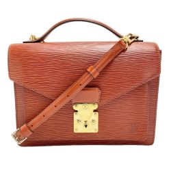 ☆☆ LOUIS VUITTON ルイヴィトン エピ モンソー セカンドバッグ ショルダーバッグ M52123 ブラウン ゴールド金具 レディース Bランク