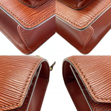  LOUIS VUITTON ルイヴィトン エピ モンソー セカンドバッグ ショルダーバッグ M52123 ブラウン ゴールド金具 レディース
