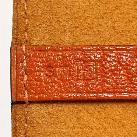  HERMES エルメス セリエ シェーブル オレンジ ブックカバー H刻印 文庫本カバー 文房具 シルバー金具