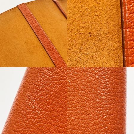  HERMES エルメス セリエ シェーブル オレンジ ブックカバー H刻印 文庫本カバー 文房具 シルバー金具